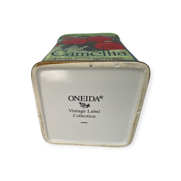 Vintage Oneida Ceramic Canister with Sealed Lid Camellia Kitchen Decor Container - Picture 5 of 6